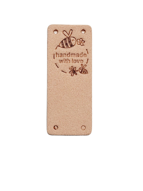 Leren label | 2 x 5 cm | per stuk | Handmade Bijtje