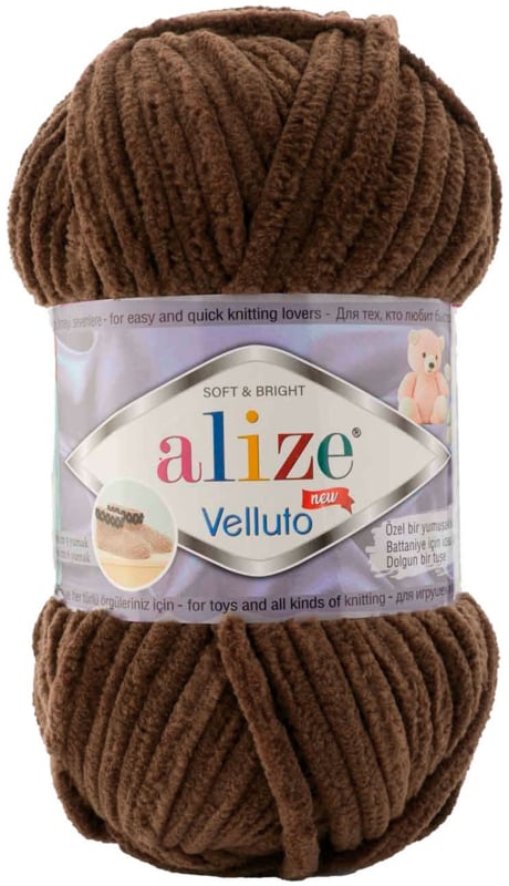 Alize Velluto 493 Dark Brown
