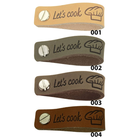 Durable | Leren label met schroef | 12 x 1.5 cm | 2 stuks | Let's cook