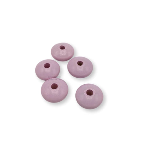 Gekleurde houten kraal | 12 mm | 10 stuks | Babyroze