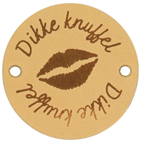 Durable | Leren label rond | 3.5 cm | 2 stuks | Dikke knuffel