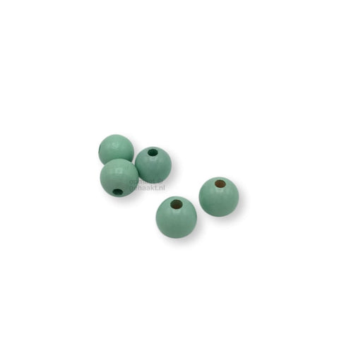 Gekleurde houten kraal | 12 mm | 10 stuks | Mint