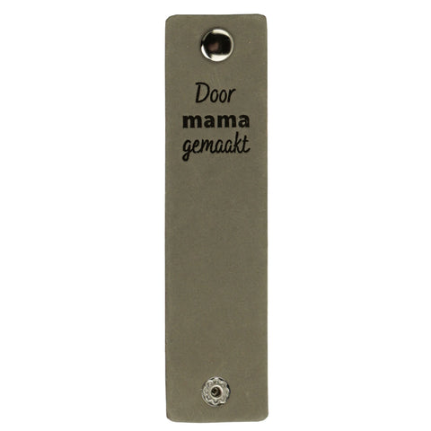 Durable | Leren label met drukknoop | 12 x 3 cm | 2 stuks | Door mama gemaakt