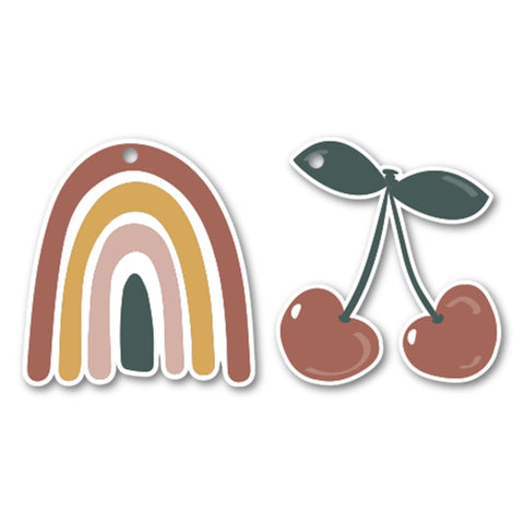 Stickers | Happy birthday, kersje en regenboogje | 10 stuks