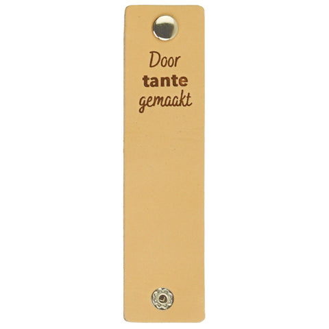Durable | Leren label met drukknoop | 12 x 3 cm | 2 stuks | Door tante gemaakt