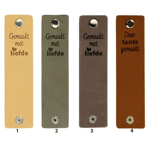 Durable | Leren label rond | 3.5 cm | 2 stuks | Made with love