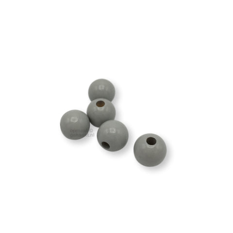 Gekleurde houten kraal | 12 mm | 10 stuks | Zwart