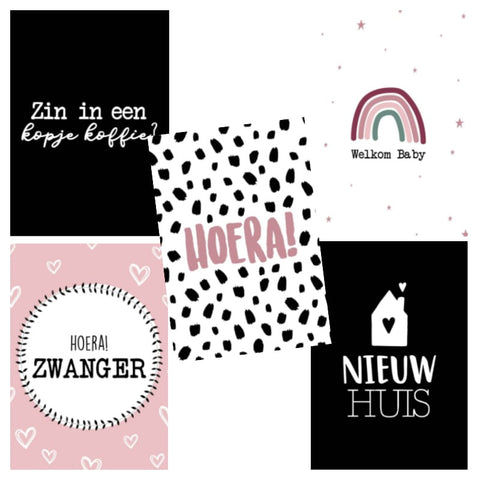 Voordeelset | 5 wenskaarten | Diverse gelegenheden