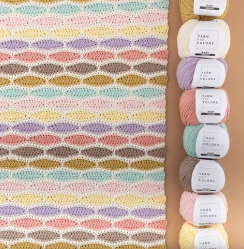 Haakpakket | Yarn and Colors | Stripy Waves Blanket