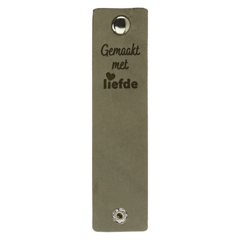 Durable | Leren label met drukknoop | 12 x 3 cm | 2 stuks | Gemaakt met liefde