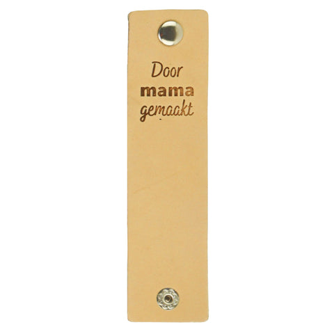 Durable | Leren label met drukknoop | 12 x 3 cm | 2 stuks | Door mama gemaakt