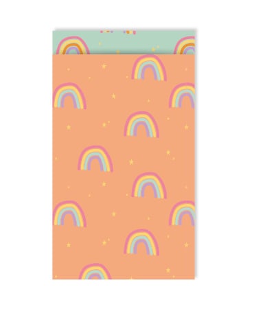 Cadeauzakjes Regenboog perzik | 5 stuks | M