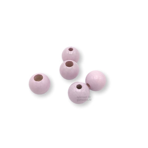 Gekleurde houten verstop-je-knoopje kraal | 12 mm | 10 stuks | Babyblauw