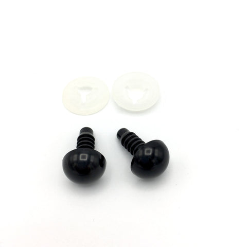 Veiligheidsoogjes 11 mm | Rond zwart | 5 paar