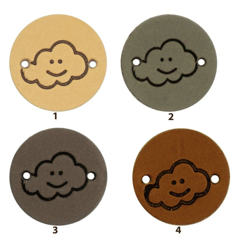 Durable | Leren label rond | 2 cm | 2 stuks | Wolkje