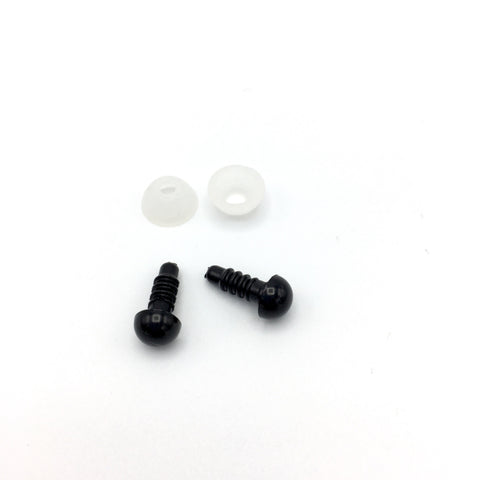 Veiligheidsoogjes 4 mm | Rond zwart | 5 paar