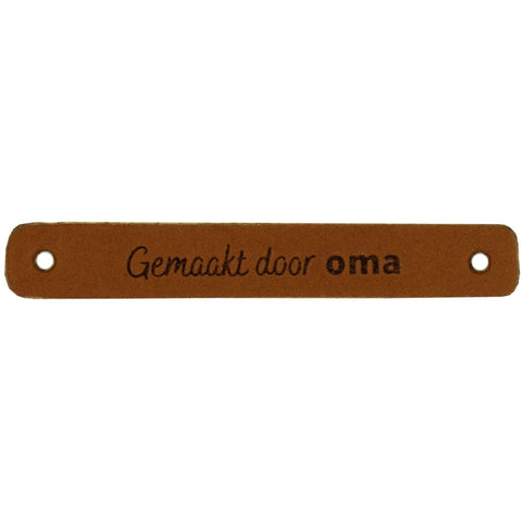 Durable | Leren label | 7 x 1 cm | 2 stuks | Gemaakt door oma