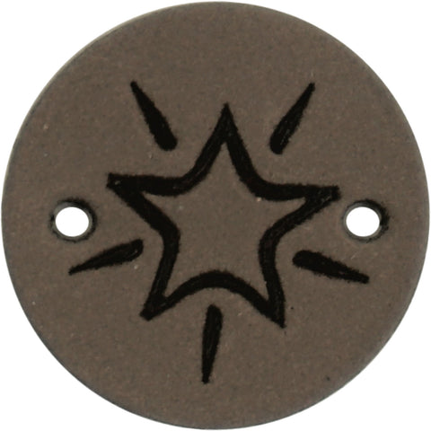 Durable | Leren label rond | 2 cm | 2 stuks | Sterretje