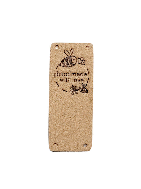 Leren label | 2 x 5 cm | per stuk | Handmade Bijtje