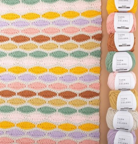 Haakpakket | Yarn and Colors | Stripy Waves Blanket