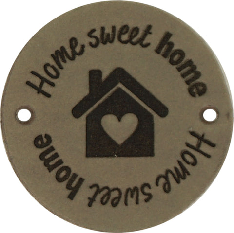 Durable | Leren label rond | 3.5 cm | 2 stuks | Home sweet home