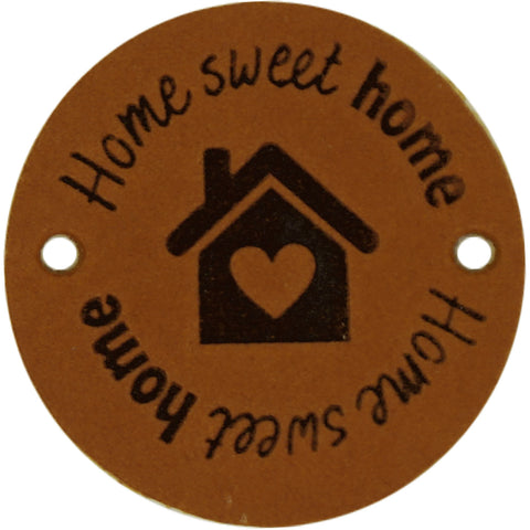 Durable | Leren label rond | 3.5 cm | 2 stuks | Home sweet home