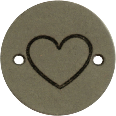 Durable | Leren label rond | 2 cm | 2 stuks | Hartje