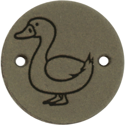 Durable | Leren label rond | 2 cm | 2 stuks | Eendje