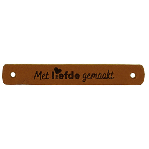Durable | Leren label | 7 x 1 cm | 2 stuks | Met liefde gemaakt