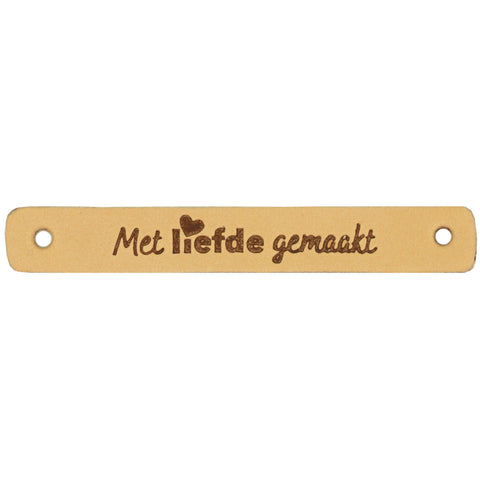 Durable | Leren label | 7 x 1 cm | 2 stuks | Met liefde gemaakt