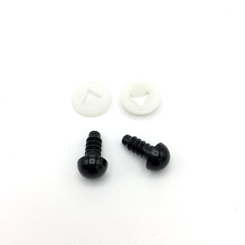 Veiligheidsoogjes 5 mm | Rond zwart | 5 paar