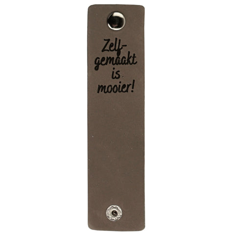Durable | Leren label met drukknoop | 12 x 3 cm | 2 stuks | Zelf gemaakt is mooier