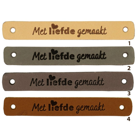 Durable | Leren label | 7 x 1 cm | 2 stuks | Met liefde gemaakt