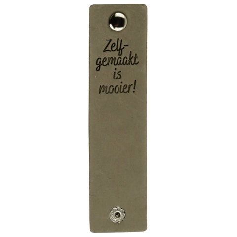 Durable | Leren label met drukknoop | 12 x 3 cm | 2 stuks | Zelf gemaakt is mooier