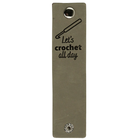 Durable | Leren label met drukknoop | 12 x 3 cm | 2 stuks | Let's crochet all day