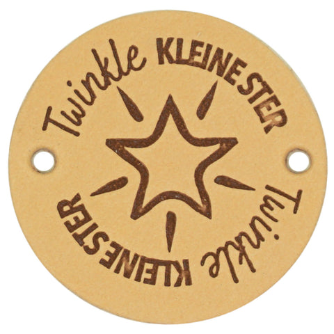 Durable | Leren label rond | 3.5 cm | 2 stuks | Twinkle kleine ster