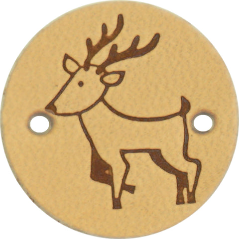 Durable | Leren label rond | 2 cm | 2 stuks | Hertje