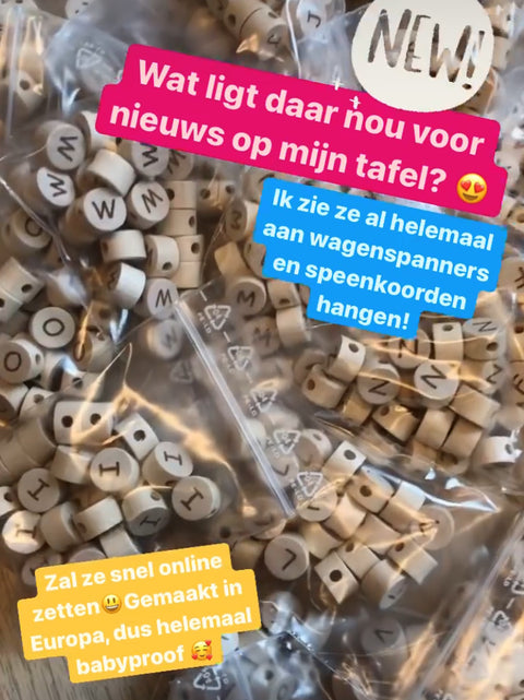 Houten letterkraal | Rond | 5 stuks | 11 mm | J