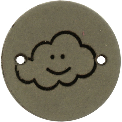 Durable | Leren label rond | 2 cm | 2 stuks | Wolkje