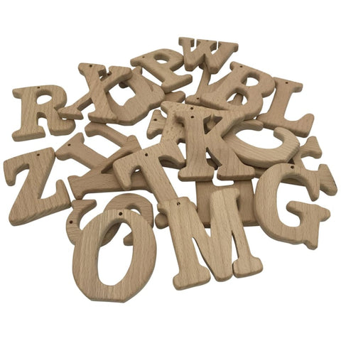 Houten bijtring | Letter I met boorgaatje