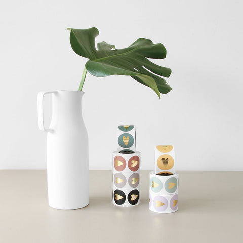 Stickers | Hartje | Zwart met gouden hart | 10 stuks