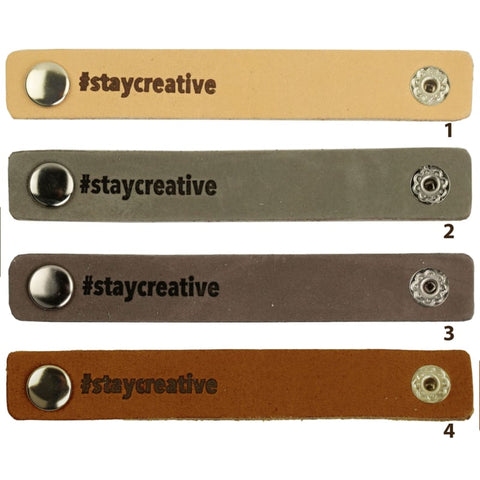 Durable | Leren label met drukknoop | 10 x 1.5 cm | 2 stuks | #staycreative