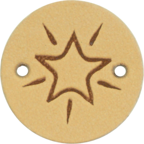 Durable | Leren label rond | 2 cm | 2 stuks | Sterretje