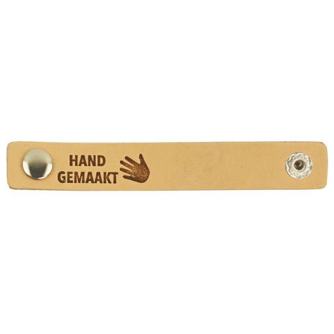 Durable | Leren label met drukknoop | 10 x 1.5 cm | 2 stuks | Hand made