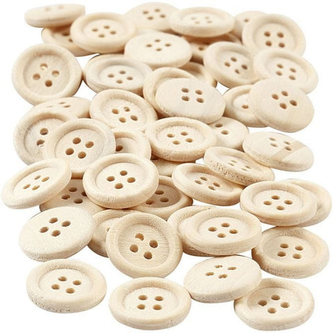 Houten knopen | 18 mm | 40 stuks