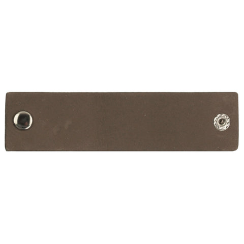 Durable | Leren label met drukknoop | 12 x 3 cm | 2 stuks | Blanco