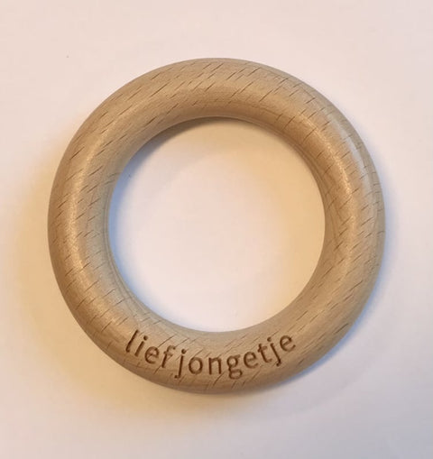 Houten bijtring | Tekst lief meisje | 2 stuks