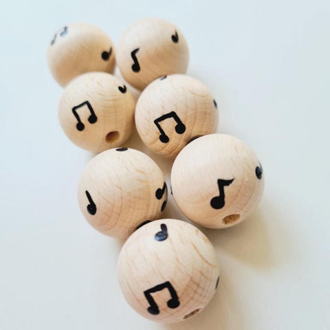 Houten kraal | Doll van Joyce | 2 stuks | Muzieknootjes
