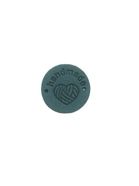 Leren label | rond 2.5 cm | per stuk | Handmade hartje