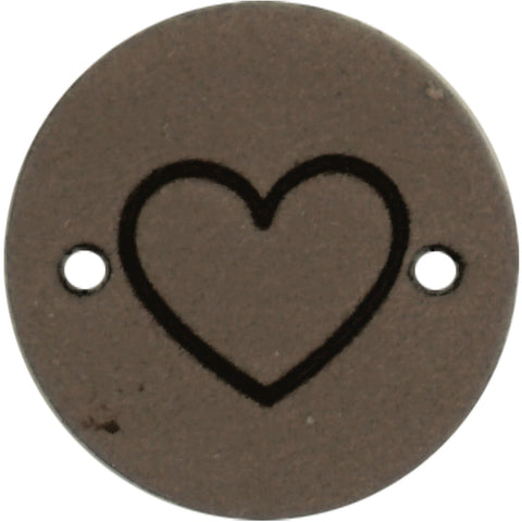 Durable | Leren label rond | 2 cm | 2 stuks | Hartje